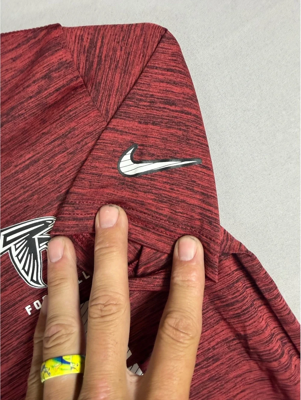 Nike Youth Atlanta Falcon Dri-FIT Football T-Shirt Heathered Red Size Youth S(8)